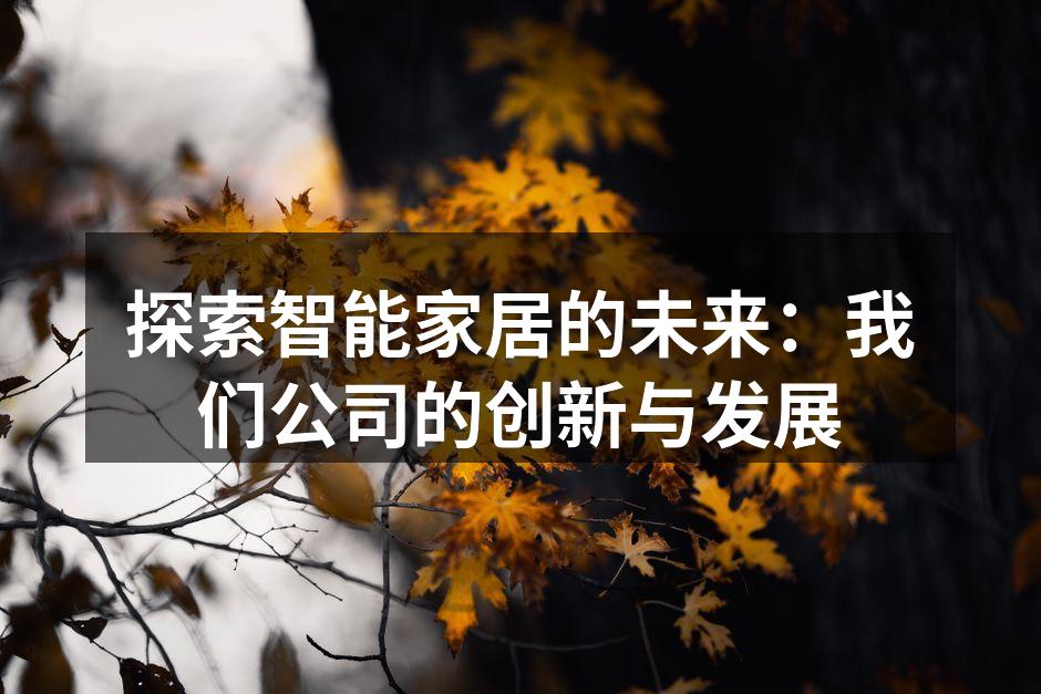 探索智能家居的未来：我们公司的创新与发展